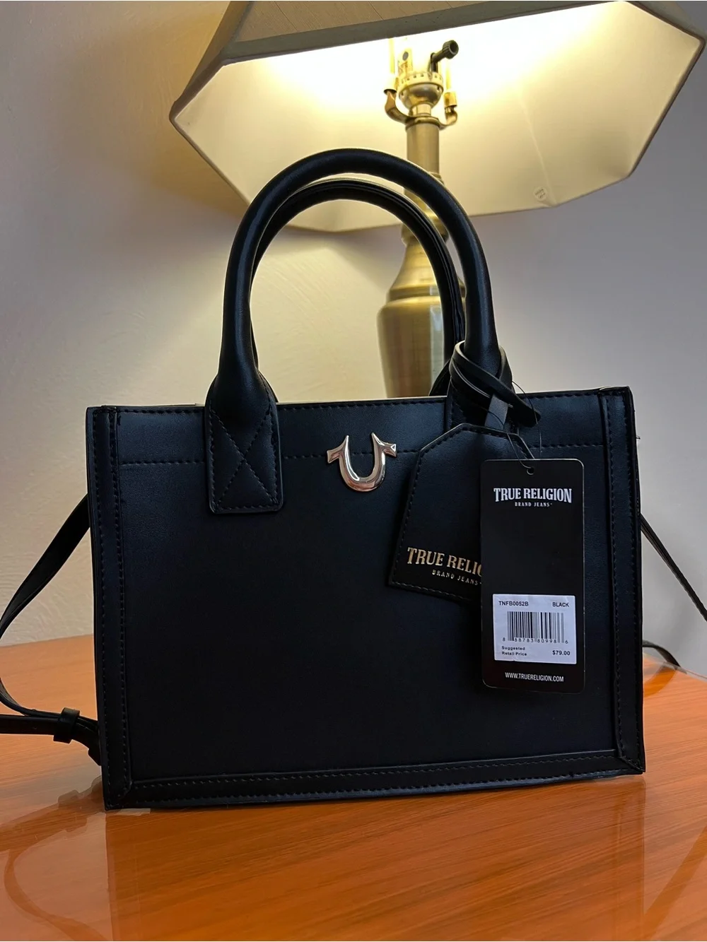 True Religion Black Satchel Crossbody Handbag